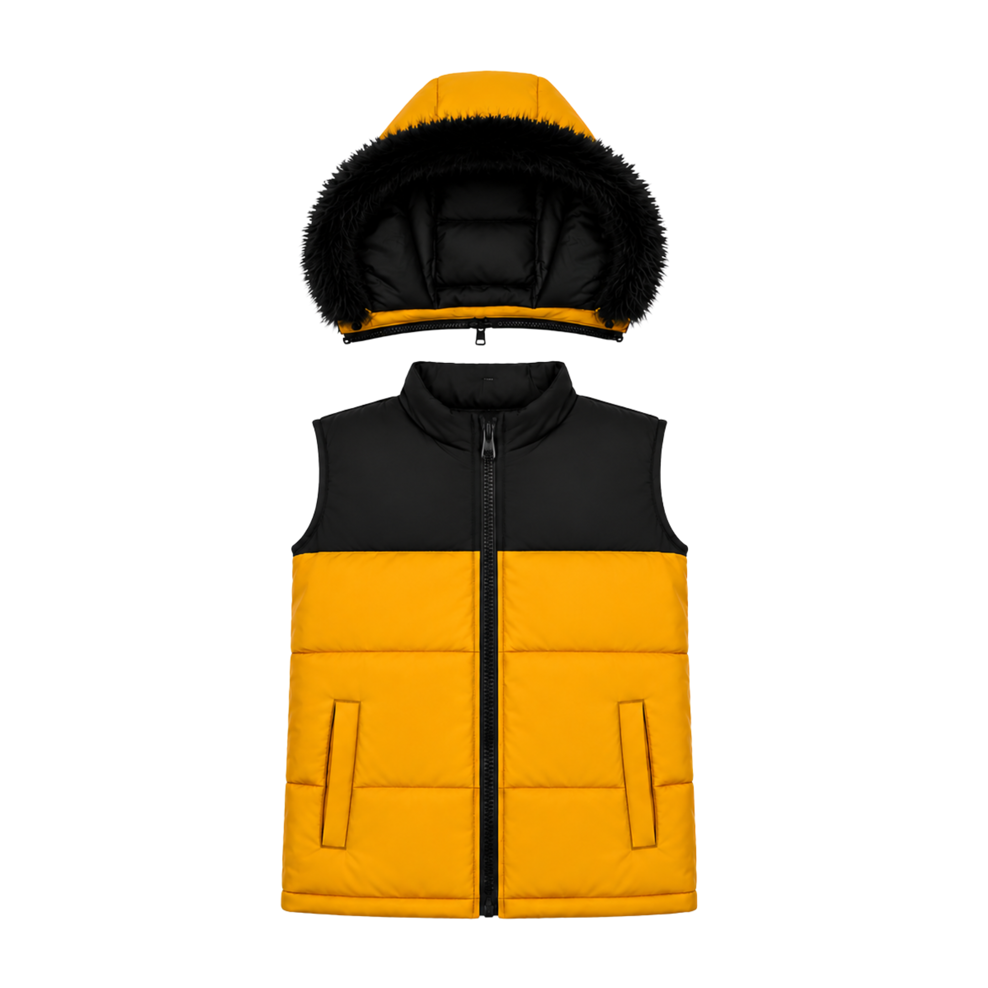 Image of ORANGE SLEEVELESS PUFFER JACKET