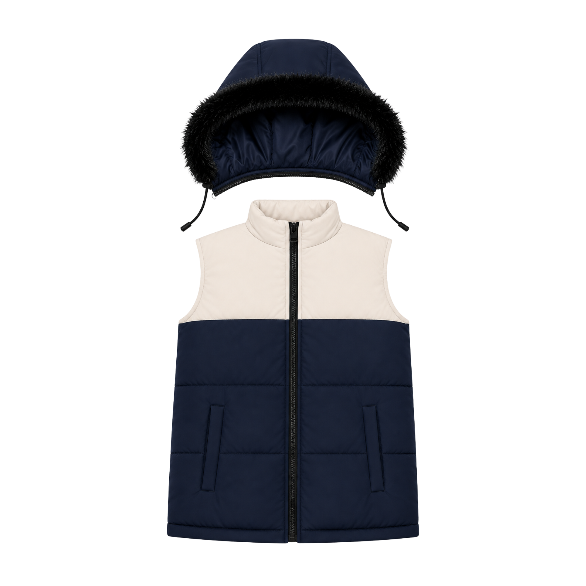 Image of OFFWHITE SLEEVELESS PUFFER JACKET